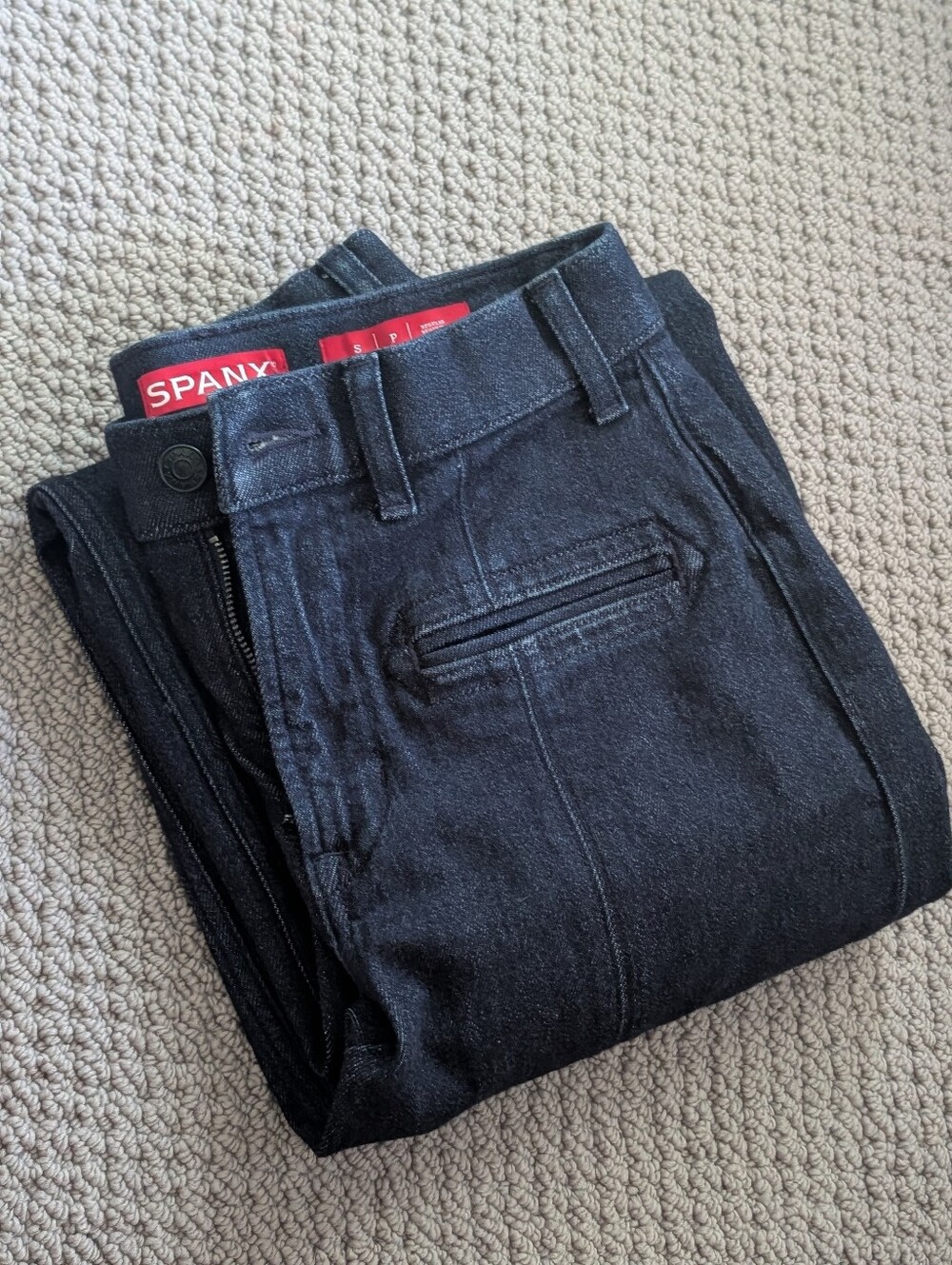 SPANX Woman's Dark Blue Wide Leg Jeans Size Small Petite